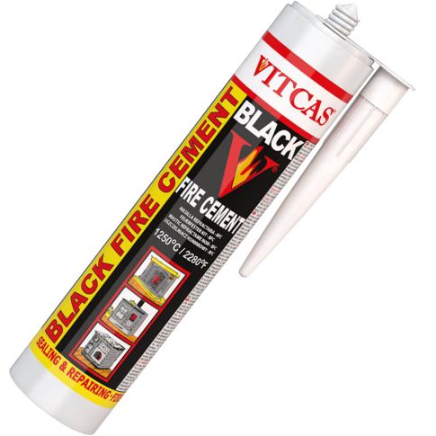 Cartridge of black high-temperature silicone Vitcas